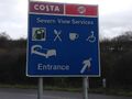 Costa Burger King Severn View services sign.