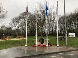 Memorial at Hartshead Moor services.