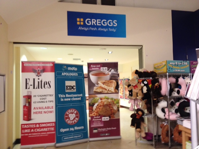 File:Pease Pottage - entrance to the new Greggs outlet.jpg