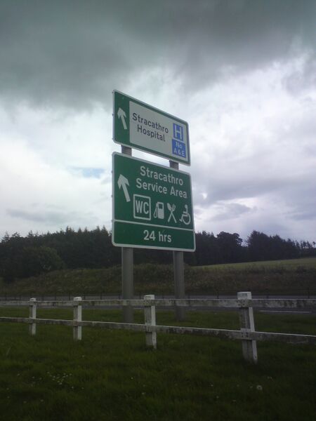 File:Sign for Stracathro Service Area.jpg