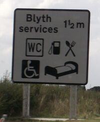 Blyth services sign.